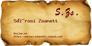 Sárosi Zsanett névjegykártya